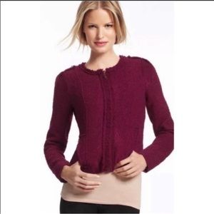 CAbi Size 8 Britt Jacket Style #530 Burgundy Boucle Coat